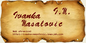 Ivanka Masalović vizit kartica